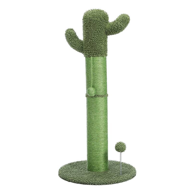 Large Cactus Cat Scratching Post with Natural Sisal Ropes, Cat Scratcher