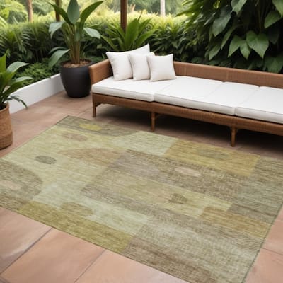 HomeRoots Geometric Transitional Rectangle Outdoor Rug