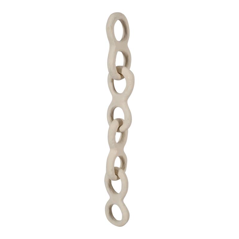 Paper Mache Chain Dia 6" & H 2.8" - OFF-WHITE