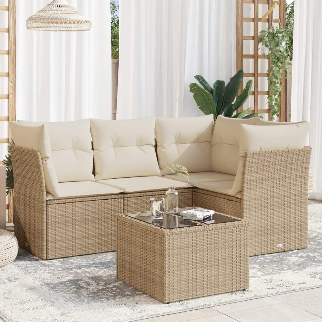 vidaXL Garden Sofa Set Beige - 21.7 x 21.7 x 14.6
