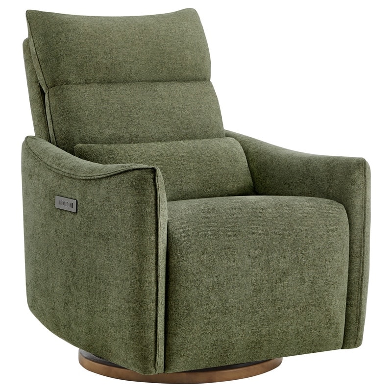 Spruce & Spring Power Swivel Recliner Chair Dual-Motor Nursery Glider with Lumber Pillow