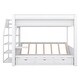 preview thumbnail 16 of 16, White Multifunctional Convertible Wood Bunk Bed w/ Storage Staircase, Full Size Pine Wood Bed w/3 Drawers, Full-length Guardrail