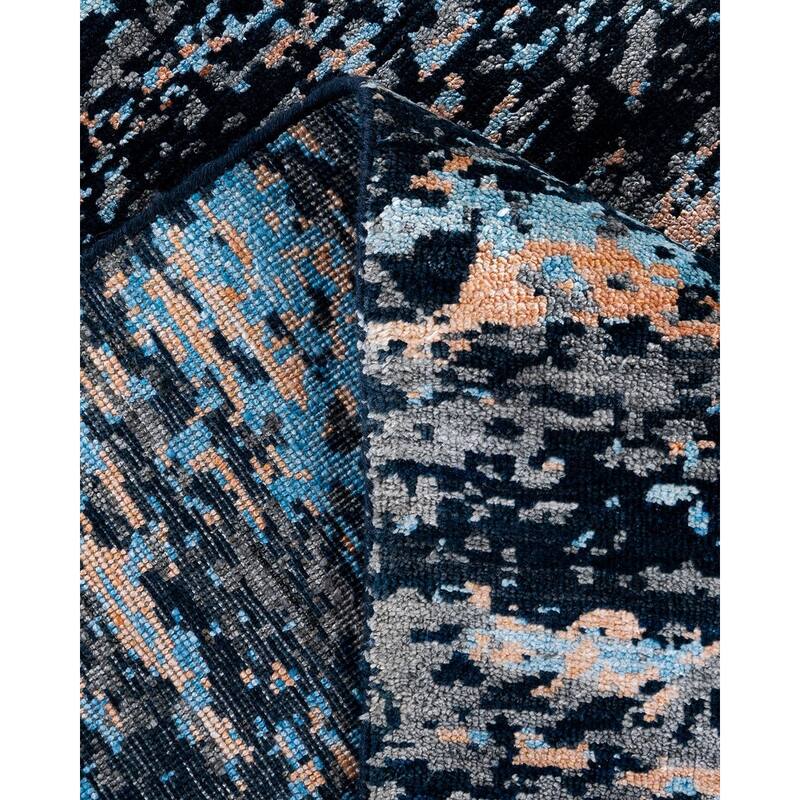 Ikat One-of-a-Kind Hand-Knotted Area Rug, Blue - 8' 2" x 10' 0"