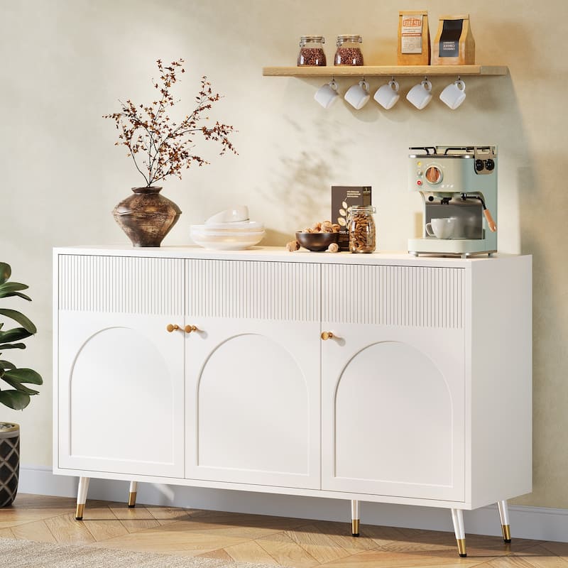 59.06-Inch Sideboard Buffet Cabinet with 3 Doors - White