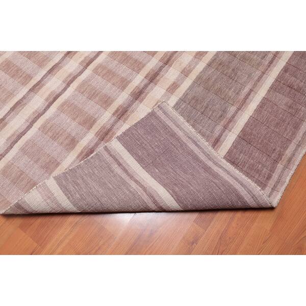 Hand Loomed Beige,Grey Loop & Cut Pile Area Rug Wool Contemporary