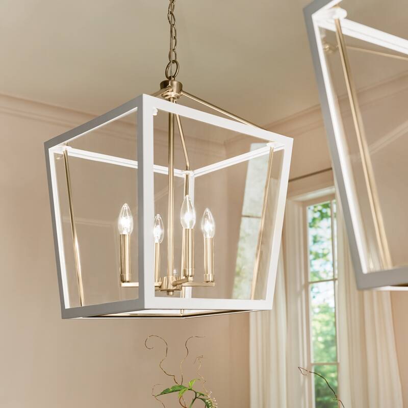 Delvin 31.75 in. 4-Light Pendant Light with Removable Glass