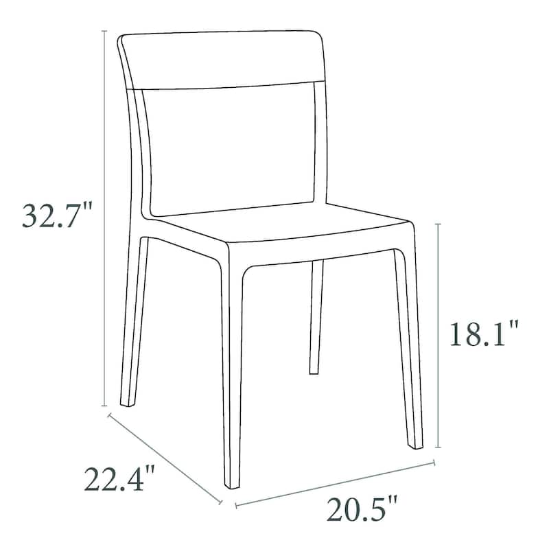 33" Black Outdoor Patio Dining Chair