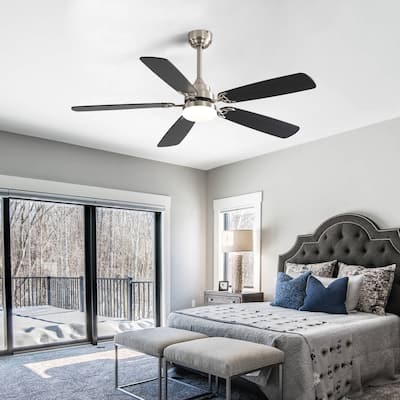 Modern Ceiling Fan Light with 6 Speed Adjustable Fan, Remote Control, 5 Blades for Bedroom and Lounge Area