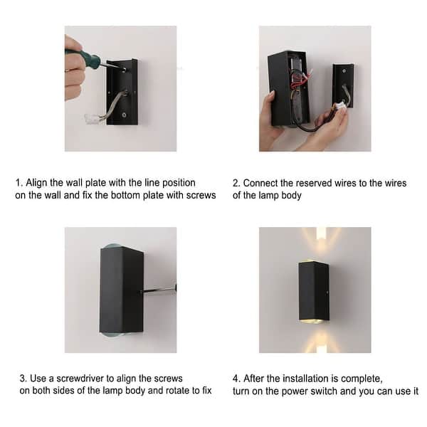 Easyusahome 4-Pack LED Outdoor Wall Lights – 12W 3000K, IP65 Waterproof, Adjustable 0-120° Beam, Modern Cube Sconce (Matte White)