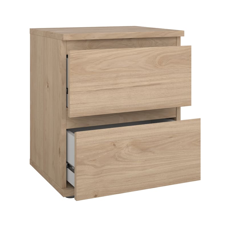 Porch & Den Aurora 2 Drawer Nightstand, Jackson Hickory