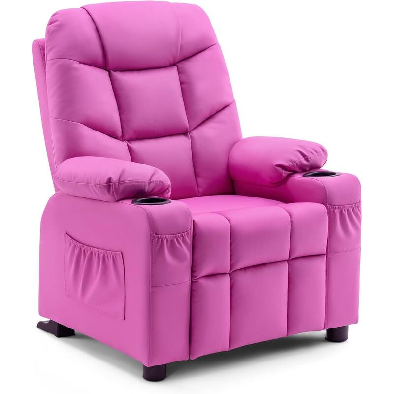 MCombo Big Kids Recliner Chair with Cup Holders - 28.3"(L)x26.0"(W)x34.2"(H)