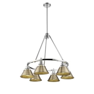 Orwell 6-Light Chandelier in Chrome with Aged Brass - Silver