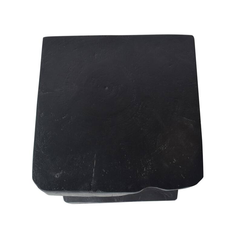 Roomfitters Outdoor Side Table with Z-Shaped Sculptural Concrete Build for Patio, Living Room or Entryway