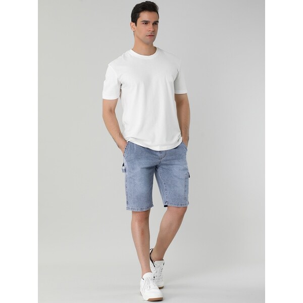 mens drawstring denim shorts