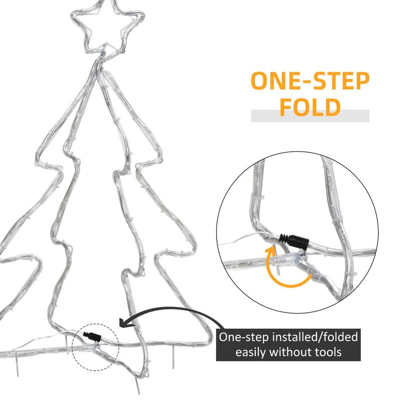 Outsunny Electricity-Saving LED Christmas Tree Outdoor Christmas Decoration - 18.5" x 18.5" x 29"