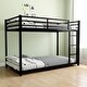 preview thumbnail 1 of 3, Metal Twin over Full Bunk Bed with Noise Reduction and Safety Features White