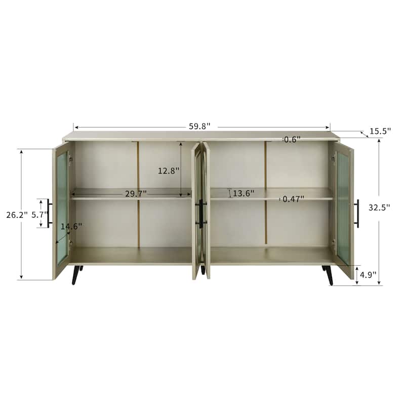 TV Stand for 65+ Inch TV, Wood TV Stand with Storage Cabinet & Adjustable Shelves, Media TV Console for Living Room Bedroom