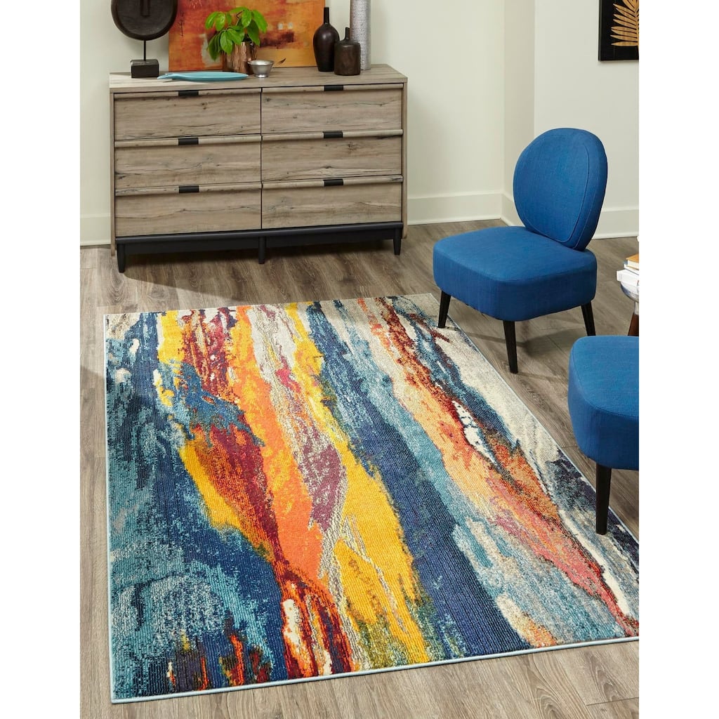 Contemporary Cleley Collection Area Rug