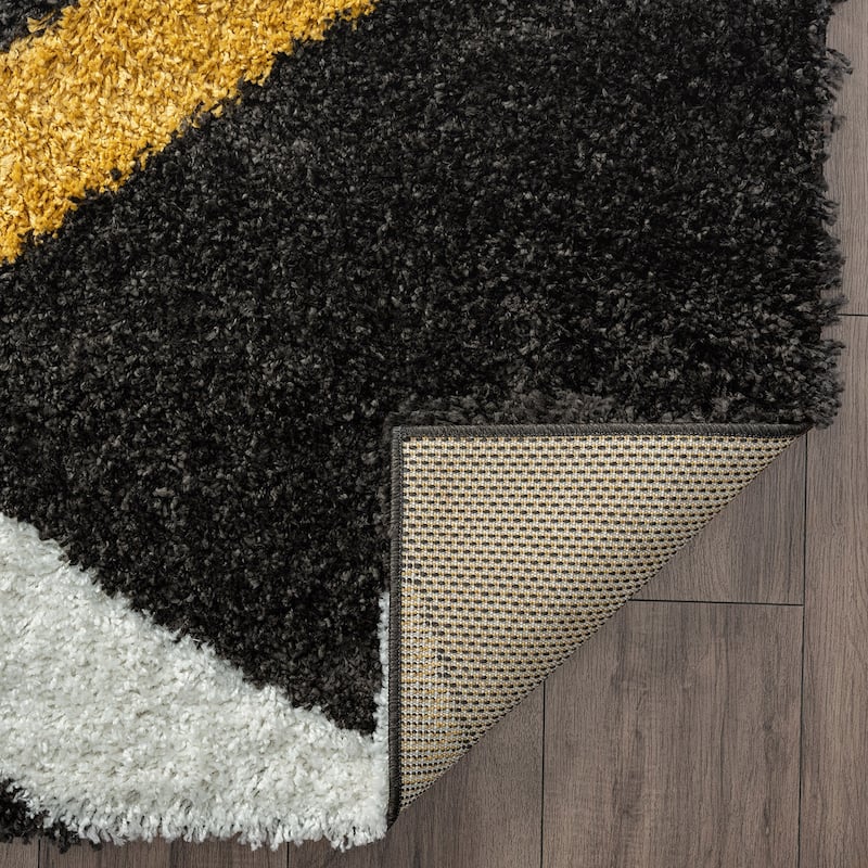 Upscale Shag Modern & Contemporary Abstract Indoor Area Rug