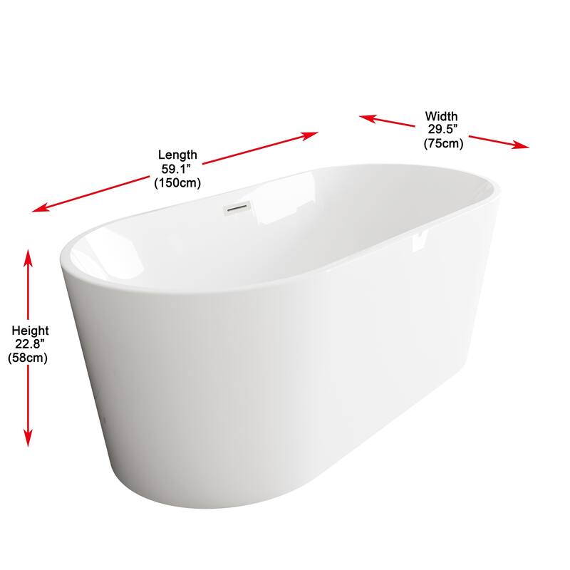 Melisande Bathtub in Glossy White