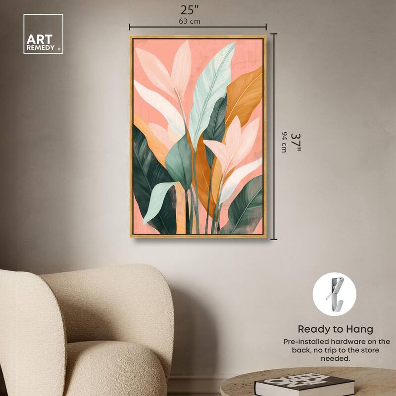 Peach and Palm Canvas by Art Remedy