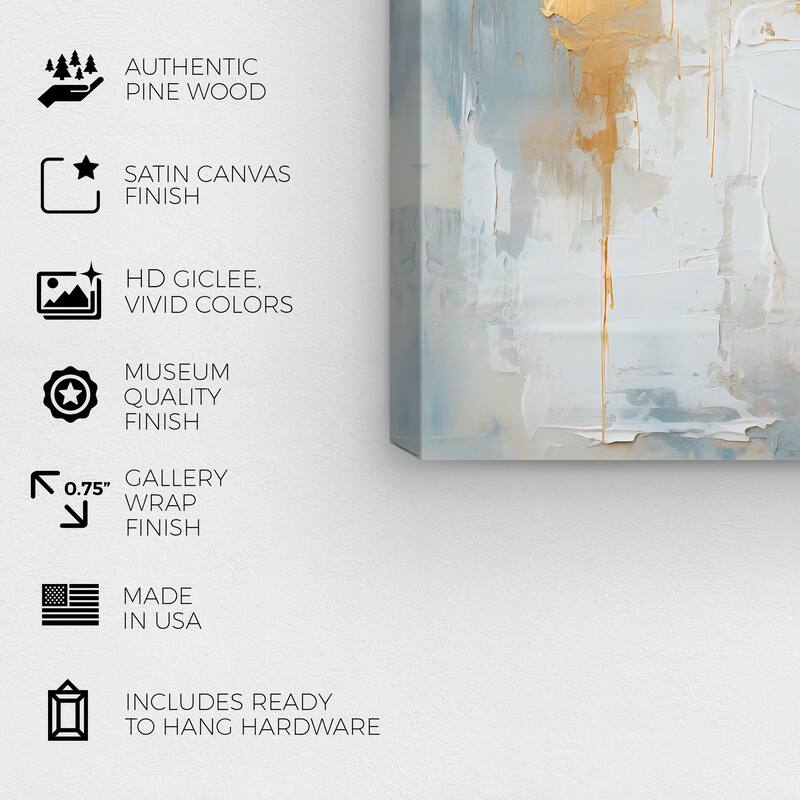 Wynwood Studio Canvas Abstract Gold Pouring from Heaven Gold and Metallic Gold Glam Wall Art Canvas Print