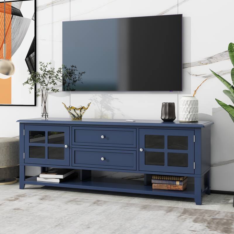 Blue 59.1" Modern TV Stand with Storage for 60" TVs