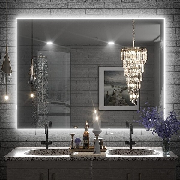 Mirror backlit bathroom hot sale
