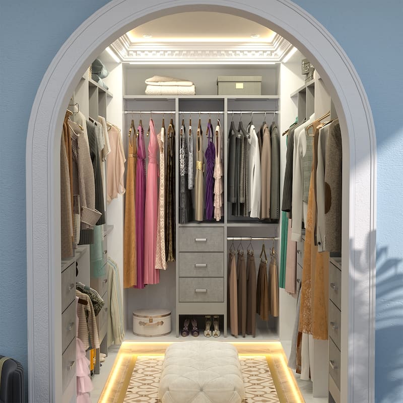 4FT Kid's Closet Syatem with Fabric Drawers for Small Closet, Closet Organizer for Walk-in/ Reach-in Closet