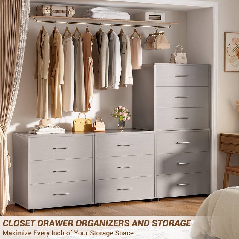 2-Pack Dressers with 6 Storage Drawers, Closet Organizers for Bedroom and Walk-in Closet
