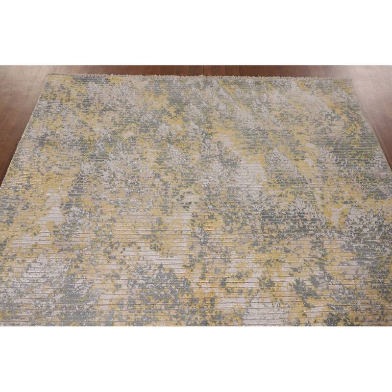 All-Over Striped Abstract Modern Area Rug Handmade Wool Carpet - 5'5" x 7'5"