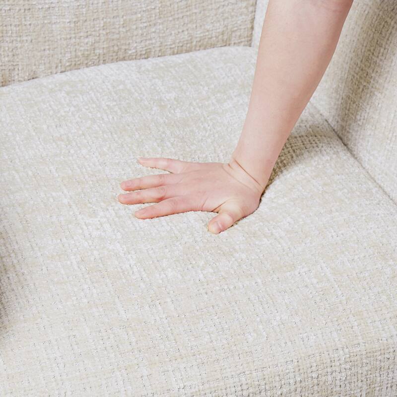 Pax 29" Chenille Swivel Chair with Ottoman - Metal Base