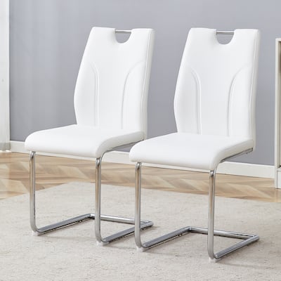 PU Dining Chair Set – Sleek Metal Legs, Versatile for Office, Kitchen, or Restaurant Use.