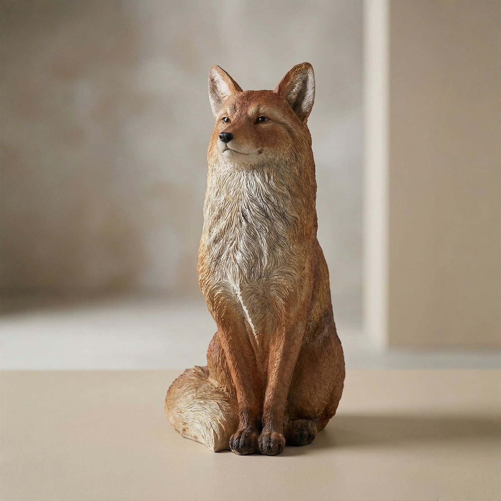 Hi-Line Seated Fox Sculpture