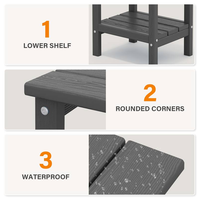 Outdoor HDPE Classic Double-Layer Adirondack Side Table