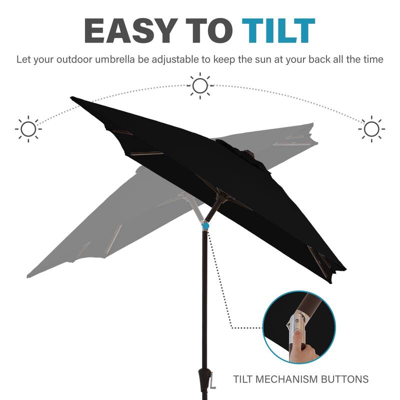 6.5*10ft Rectangular Patio Market Umbrella with Crank & Tilt, UV & Water-Resistant Canopy
