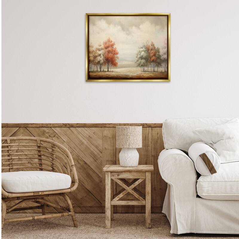 Stupell Muted Autumn Treeline Framed Floater Canvas Wall Art Design By Franklyn Gregory