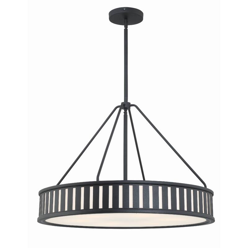 Kendal 6 Light Black Forged Pendant - 28"W x 20.5"H