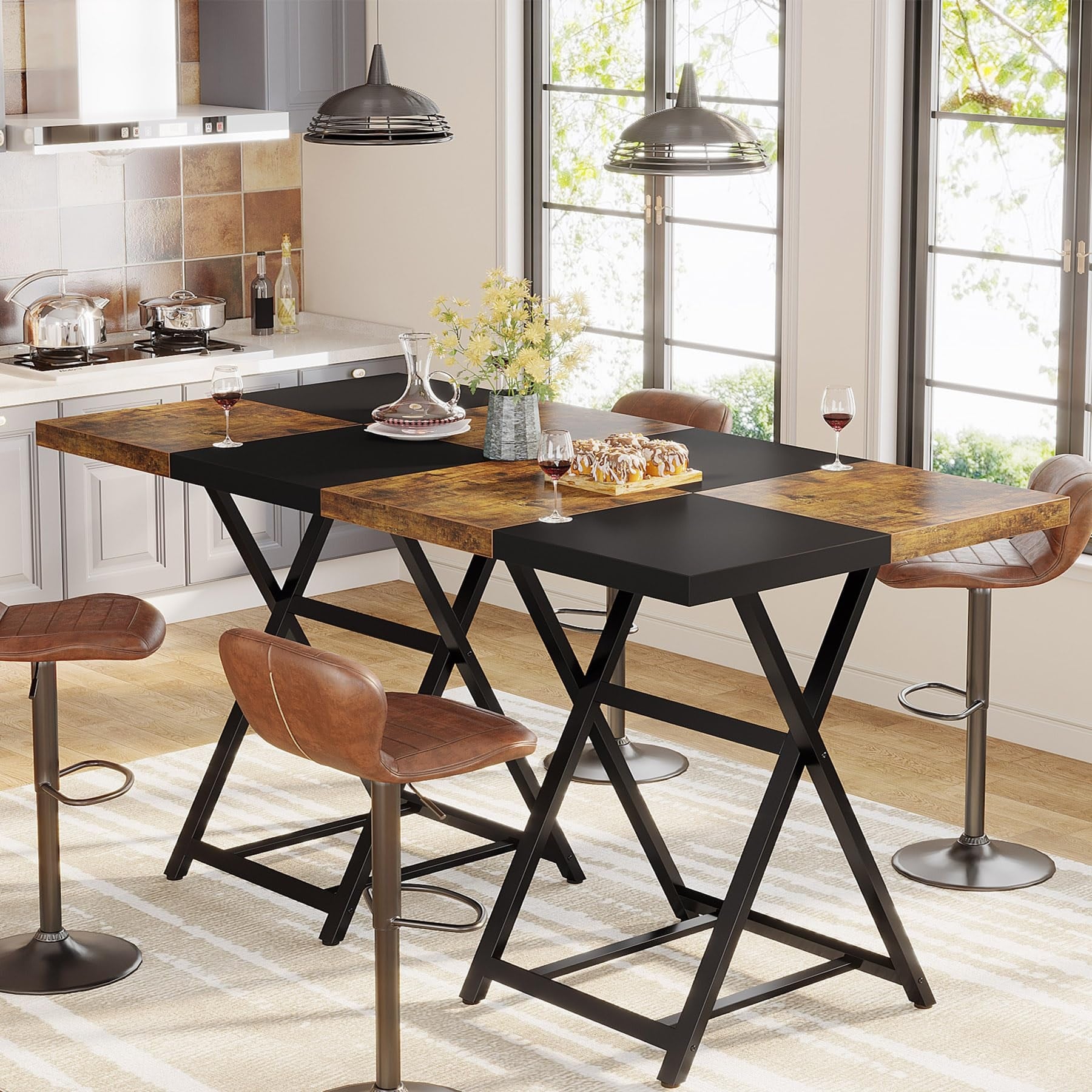 42undefined H Square Bar Table, Bar Height Bistro Pub Table,32