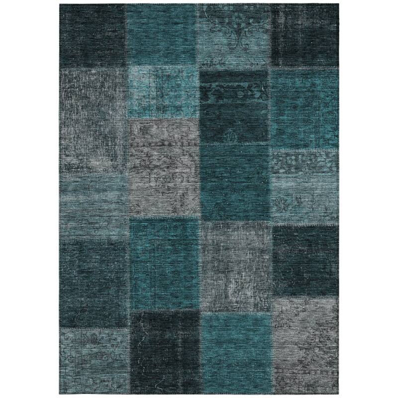 HomeRoots Patchwork Transitional Rectangle Outdoor Rug