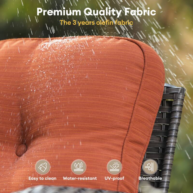 HOOOWOOO 5-piece Outdoor Swivel Chair Set Patio Conversation Set with Solar-powered Table