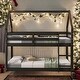 preview thumbnail 17 of 22, Elegant Twin over Twin Loft Bed with Roof Design, Safety Guardrail and Ladder, Solid Construction & Versatility Galore, White