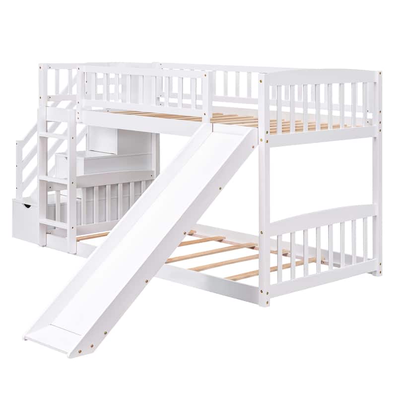 Stairway Bunk Bed with 2 Drawers and Slide