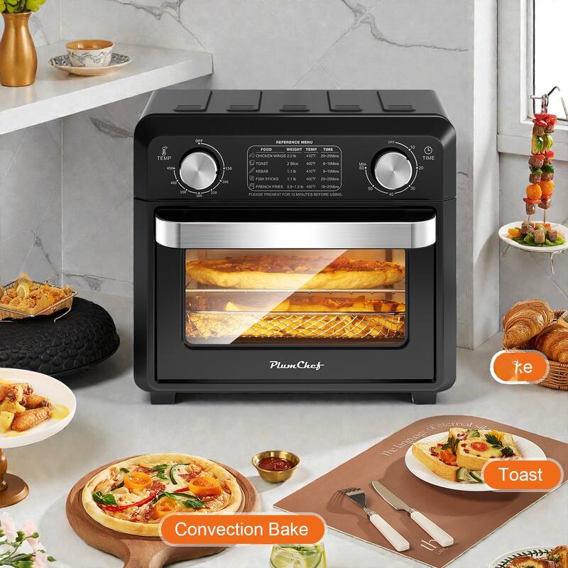 Compact Air Fryer Toaster Oven 11QT, Countertop 2 Slice Toaster Oven with Air Fry Bake Broil, 1000W
