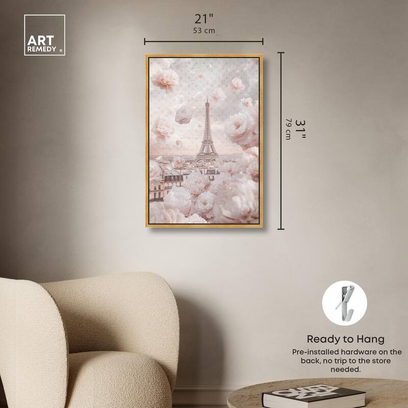 Raining Petals in Paris Canvas by Art Remedy
