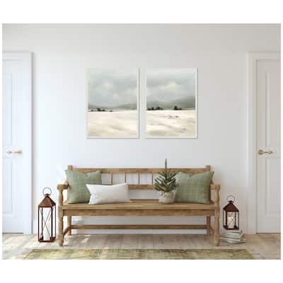 Kate and Laurel Sylvie Beaded December Mist - 2 Piece Framed Canvas Art Set by Mackenzie Nelson