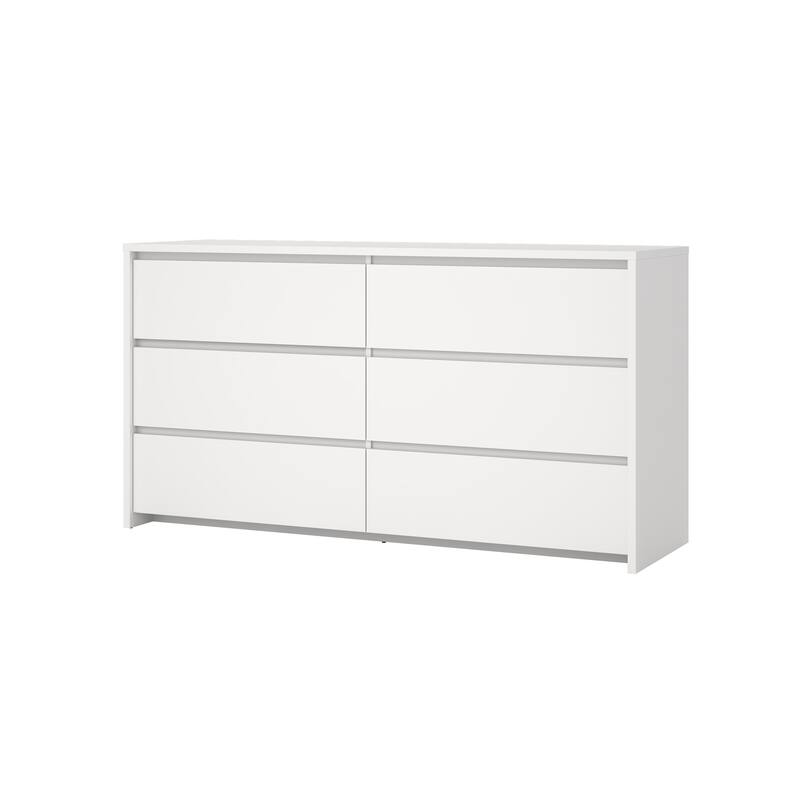 Porch & Den Next 6-Drawer Double Dresser - White