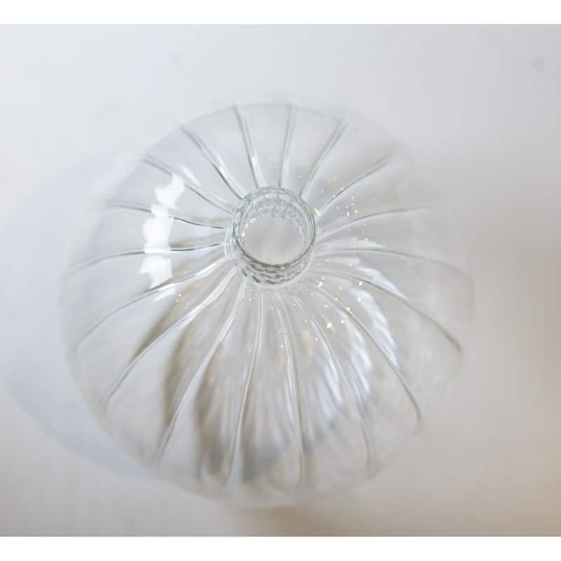 Decorative Swirl Glass Bottle Vase - 8.5" - Clear