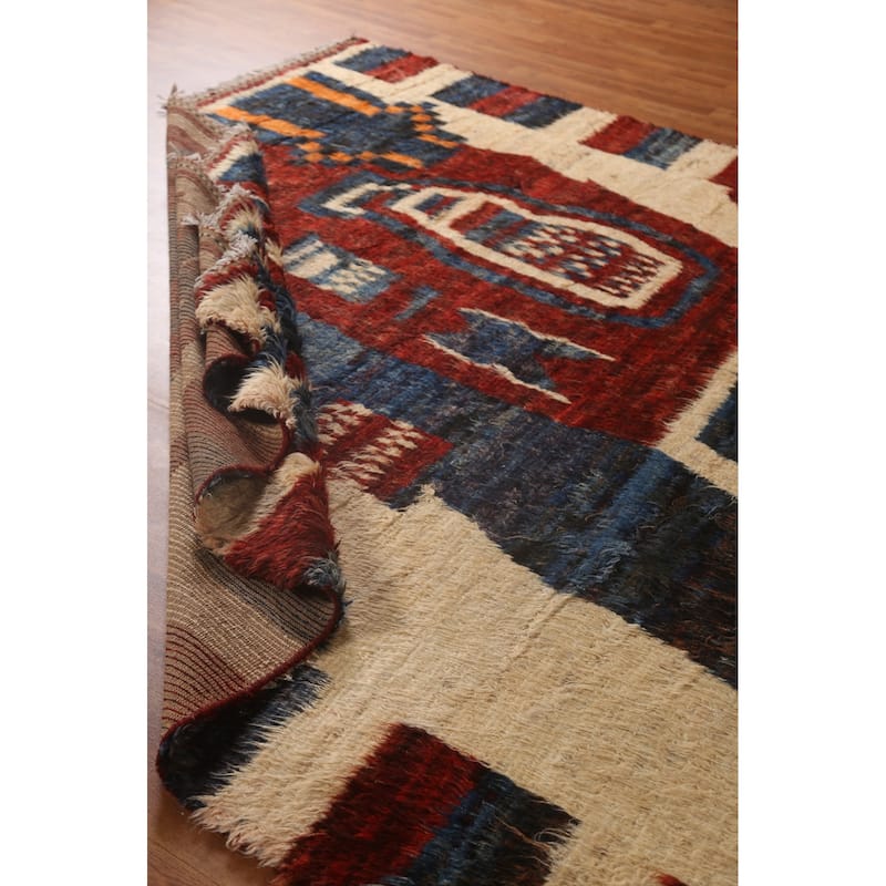 Tribal Geometric Moroccan Wool Area Rug Hand-knotted Oriental Carpet - 8'2" x 10'3"