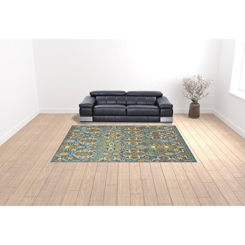 Sinu Power Loomed Floral Area Rug By HomeRoots - 9' x 12'